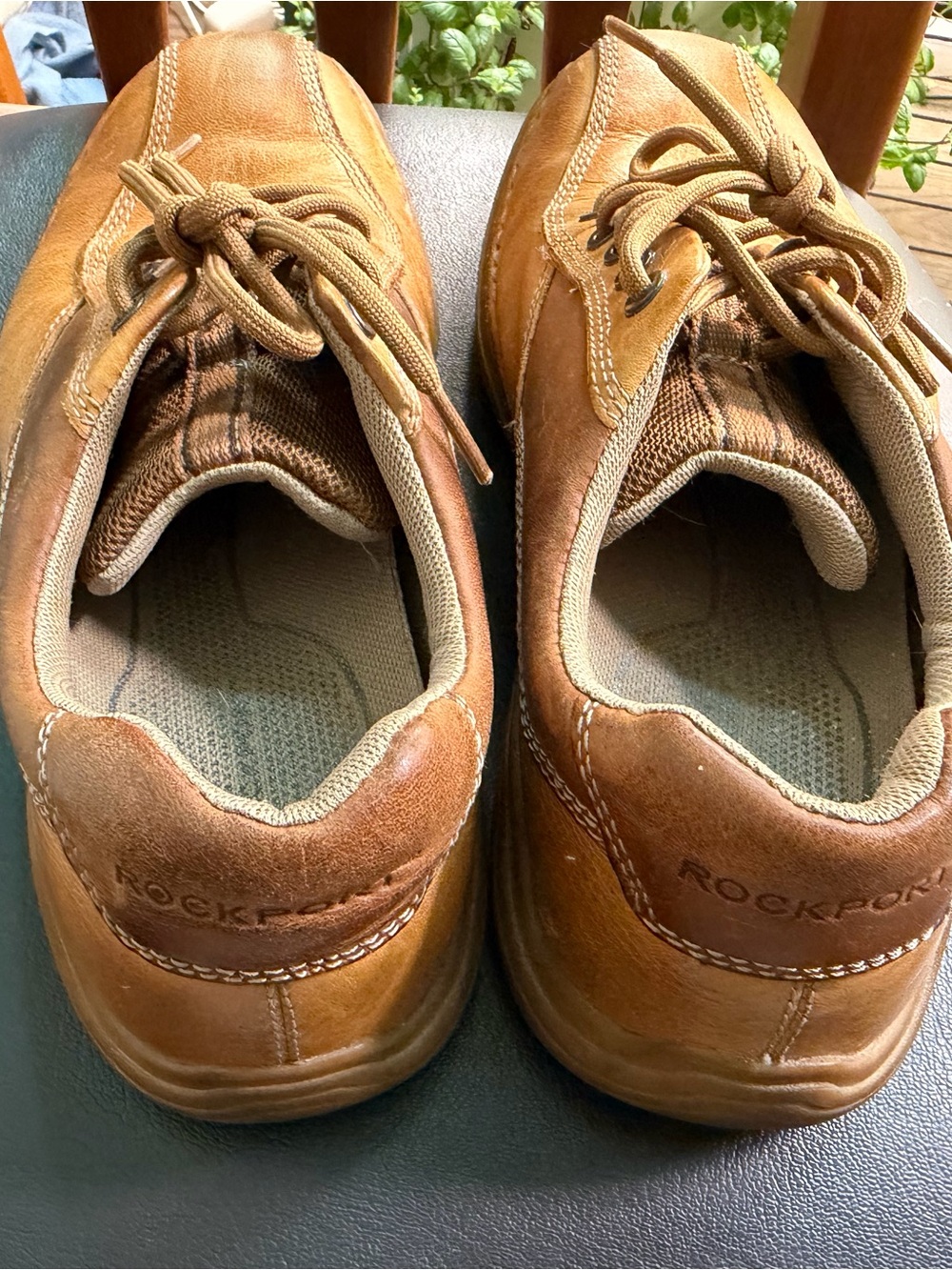 Rockport Men's Caramel Tan Leather Lace-Up Loafers Shoes - Picture 6 of 13